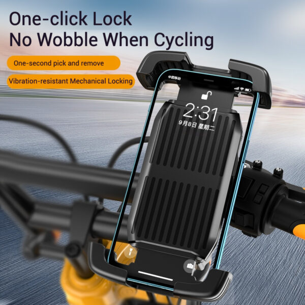 One-click Lock Best Bike Phone Holder Compatible with Scooters & Motorcycles (T63) - Image 3