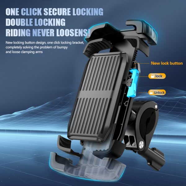 One-click Lock Best Bike Phone Holder Compatible with Scooters & Motorcycles (T63) - Image 5