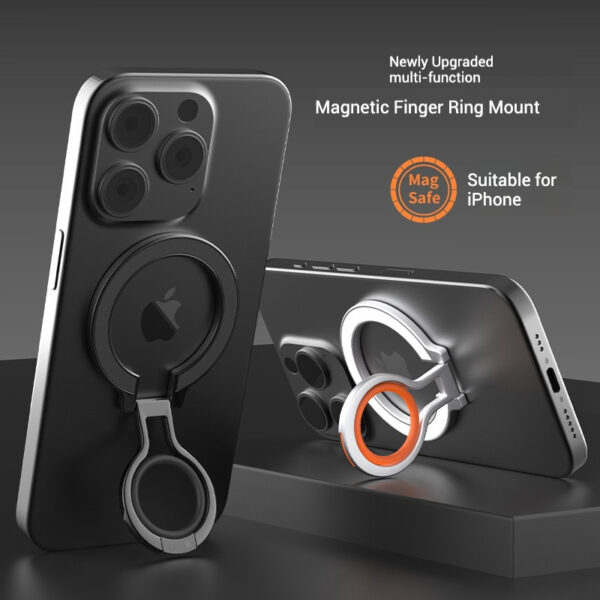 Creative Design Multifunction Dual-side Magnetic Grip Luxury Rotatable Finger Ring Phone Holder Mobile Phone Stand (ZH-01) - Image 4