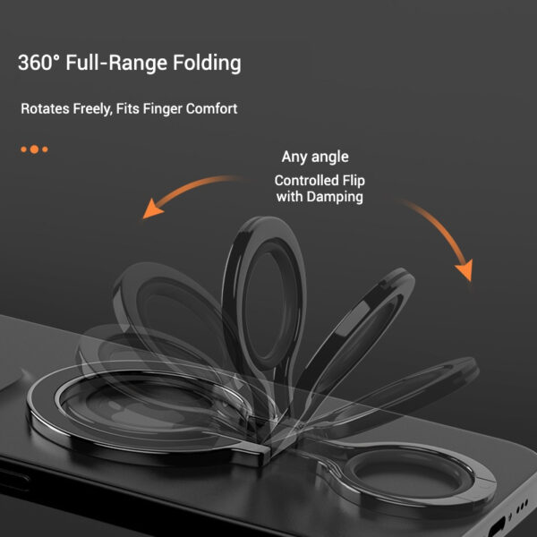 Creative Design Multifunction Dual-side Magnetic Grip Luxury Rotatable Finger Ring Phone Holder Mobile Phone Stand (ZH-01) - Image 7