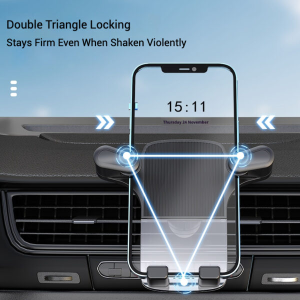 Innovative Gravity Sensor Phone Car Mount Smartphone Holder for Car Air Vent (T65) - Image 4