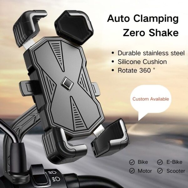 Popular Bike Phone Holder - Universal Adjustable Bicycle Mount for 5-7.2" iPhones & Android, 360° Rotation, Shockproof, Fits Handlebar 20-30mm(HW116) - Image 2