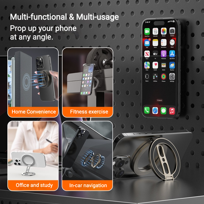 Luxe Gym Magnetic Phone Holder with Dual Strong Magnets, Universal Car & Fitness Phone Mount for MagSafe, Adjustable Stand for Smartphones (G14) - Image 5