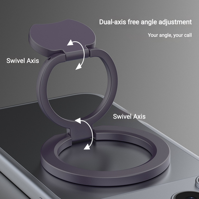 Essential Dual-Sided Magnetic Metal Ring Phone Holder, Ultra-Thin Foldable Desktop Phone Stand, MagSafe Compatible with 360° Rotation & Dual-Axis Adjustment for iPhone Samsung Android (RM-20) - Image 9